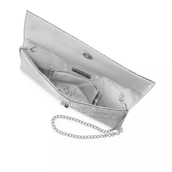 Aqua Silver Clutch w/Removable Crossbody Strap - Picture 9 of 10